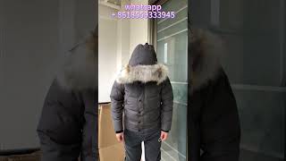 Canada Goose Wyndham Parka Grey with Black Label Down Jacket Review Shorts [upl. by Ahsaf202]