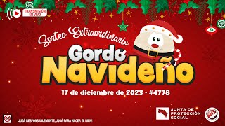 SORTEO LOTERIA NACIONAL EXTRAORDINARIO DE NAVIDAD N°4778 quotGORDO NAVIDEÑO 2023quot [upl. by Ulrick]