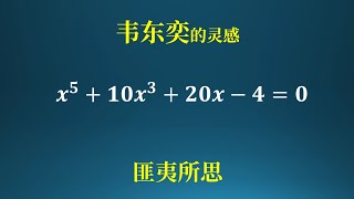 韦东奕10年前的瞪眼功底，妙解一元五次方程！ [upl. by Aleel608]