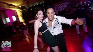 Shaqed amp Osmani Segura dancing salsa Croatian Summer Salsa Festival Rovinj 2019 [upl. by Idrahs]