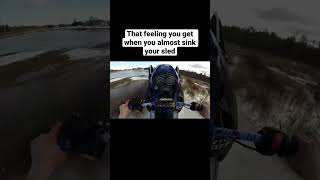 Skidoo water skipping fail snowmobile [upl. by Enyala]