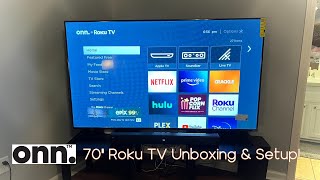 70quot Onn Roku TV  Unboxing amp Setup 398 Black Friday Special [upl. by Ahlgren]