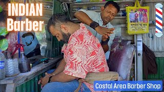 Head Massage Back Massage Neck Crack by Costal Side Indian barber  ASMR Best Massage Therapy [upl. by Nohs]