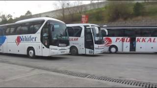 Esenler Istanbul bus station Turkey Mercedes benzMan FortunaTravegoSetraand Temsa [upl. by Vaas]