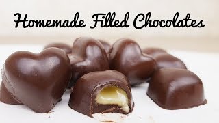 Homemade Filled Chocolates  Filled Chocolates recipe  Easy Valentines Day dessert [upl. by Oiliruam]