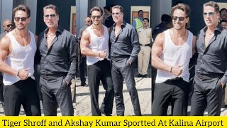 Upcoming Film Chote Miyan Bade Miyan Star Actor Akshay Kumar ampTiger Shroff Spotted At Kalina Airport [upl. by Rosemare]