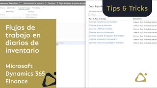 Flujos de trabajo en diarios de inventario en Microsoft Dynamics 365 Finance [upl. by Jannelle]