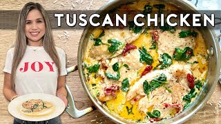 TUSCAN CHICKEN  CREAMY CHICKEN WITH SPINACH amp SUN DRIED TOMATOES [upl. by Enyrehtak]