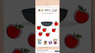 Brain test Level 53 we need 9 apples Walkthrough [upl. by Yeldahc443]