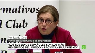 Mónica de Oriol quotLos subsidios españoles generan parasitismoquot [upl. by Nathanson]