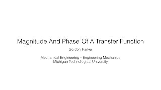 Magnitude And Phase Of A Transfer Function [upl. by Myrilla]