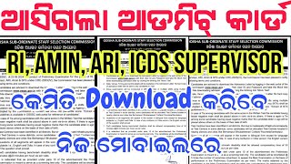 ଆସିଗଲା RI Admit Card 2024  How to download your admission letter odisha job ri admitcard [upl. by Tare]