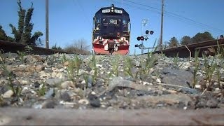 Eastern Shore Railroad Train Runs Over My Camera On Bad Track [upl. by Lombardo]