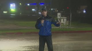 KHOU 11s Matt Dougherty is in Covington Lousiana as Tropical Storm Francine moves through [upl. by Nilknarf]