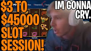 3 TO 45000 SLOT SESSION CRAZIEST SLOT WIN OF ALL TIME [upl. by Calandria]