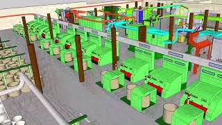 Textile Spinning mill 3D layout [upl. by Oznecniv790]