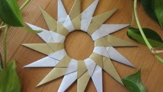 Origami ★ 16point Star ★ Mandala [upl. by Ojeibbob]