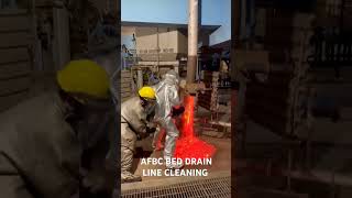 AFBC boiler bed drain line cleaning with safety [upl. by Cozmo]