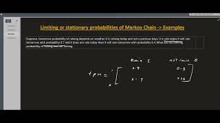 Stationary Probabilities of Markov Chain  Markov chain  Markov process [upl. by Noyar485]