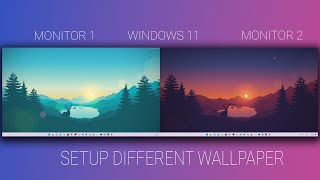 How To Setup Different Wallpaper on Dual Monitor in Windows 11 Its Simple [upl. by Sikata]