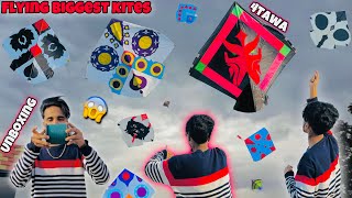 Flying Biggest Kites😍  4Tawa   Unboxing amp Testing Monofil Gattu😱  Desi Patangbaazi 🪁🔥 [upl. by Mairb]