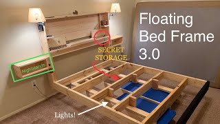 Floating Bed Frame 30 DIY everything you need [upl. by Letnuahs700]