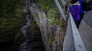 Bungee jump KåfjordNorway 153 m gopro hero3 [upl. by Yslehc]