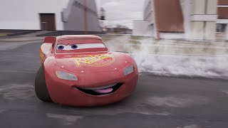 Drift Disney Cars Lightning McQueen in Real Life on Road [upl. by Amikat617]