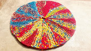 गोल आकार का पायदान बनाएं। सबसे आसान गोल आकार का पायदान। Circular shape doormat design । [upl. by Herson330]