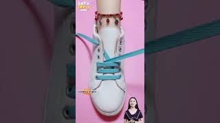 Trending style shoelaces design for girls sneakers lacing fashion tips shorts shoeslacestyles [upl. by Nomal]