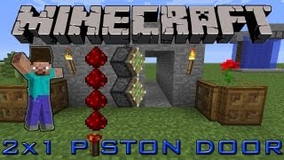 1x2 Seamless  Hidden Piston Door Tutorial  Minecraft 13 [upl. by Nat918]