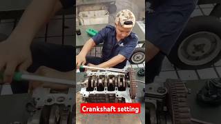 Crankshaft setting mechanic mechanical mechanicalengineering automobile mekanikindonesia [upl. by Arykat821]