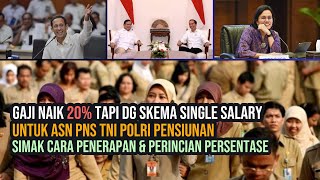 GAJI PNS NAIK 20 DG SKEMA SINGLE SALARY  PULUHAN JUTA PERBULAN DITERIMA ASN TNI POLRI PENSIUNAN [upl. by Etnohs]