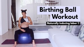 Birthing Ball Workout  Naturally inducing labor WorkoutwithJen [upl. by Anihs]