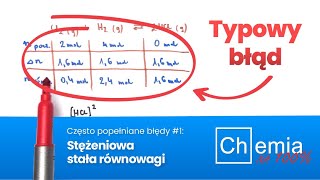 Stężeniowa STAŁA RÓWNOWAGI  Matura z chemii 2022  Często popełniane błędy 1 [upl. by Ragg]