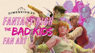 Drawing Dimension 20 Fan Art  Fantasy High [upl. by Tare]