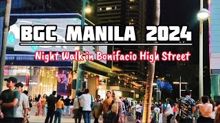 NIGHT WALK IN BONIFACIO HIGH STREET TAGUIG  BGC  Walking Tour  La Rose [upl. by Delainey]