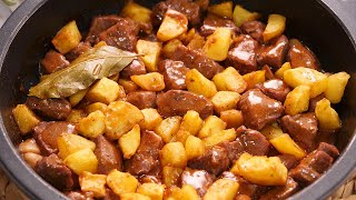 Solomillo al Ajillo con Patatas ¡Receta fácil y deliciosa [upl. by Damien]