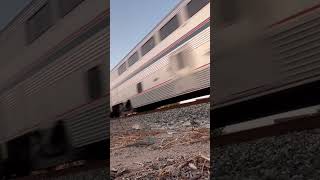 Southbound Amtrak train 11 passing through Oxnard with 318 leading railfanner amtrak oxnard [upl. by Klusek]