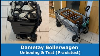 Dametay Bollerwagen  Unboxing Review amp Test des faltbaren Transportwagens 140L amp 100kg [upl. by Trudey]