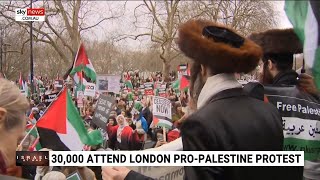 More than 30000 people gather in London for proPalestinian protest [upl. by Ai]