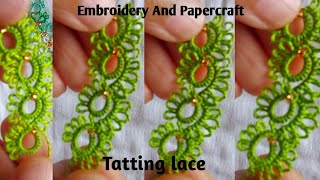 Tatting lace design tutorial for beginnersThe art of lace makingBeautiful lace making 381 [upl. by Glantz]