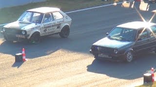 Volkswagen Golf 2 VR6 Turbo vs CRAZY VW Polo Turbo 14 Mile Drag Race Viertelmeile Rennen [upl. by Arrol832]