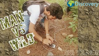 Man vs Wild Full Desi version Funny spoof Round 2 shell Discovery kangra boys 2017 [upl. by Lodhia]