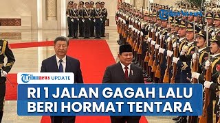 Gagahnya Prabowo Jalan di Karpet Merah Bareng Xi Jinping Beri Hormat dan Tersenyum ke Tentara China [upl. by Jerad]