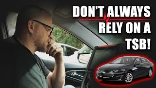 2018 Chevy Malibu P1101 P2138 Dont Always Rely On a TSB [upl. by Refinej]