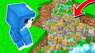 DISCOVERING A CITY UNDERNEATH GRASS IN MINECRAFT [upl. by Yerot758]