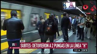 Subtes detuvieron a 2 pungas en la línea H [upl. by Elok]