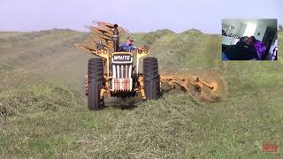 Review of MINNEAPOLISMOLINE G1050 Tractor Raking Hay [upl. by Hutton480]