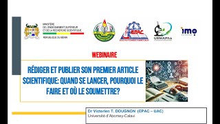 WEBINAIRE ECRITURE SCIENTIFIQUE [upl. by Maffa]